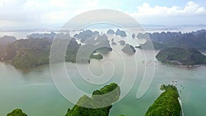 High Aerial View Wonderful Boundless Ha Long Bay Islands