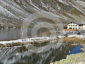 High alpine lakes Lai Nair (Black Lake or Schwarzer See) and Lai da la Scotta (Schottensee) on the pass Fluela