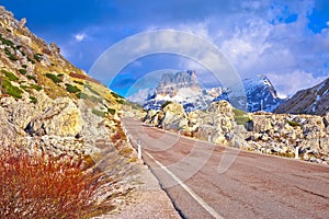 High alpine road in Passo Valparola photo