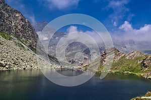 Lake Fiorenza in Alps, Italy photo
