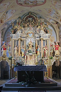 High altar in the Church of Our Lady of Dol in Dol, Croatia