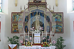 High altar in the church of Our Lady of Miracles in Ostarije, Croatia