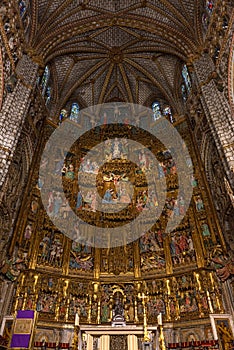 High altar of the gothic Cathedral of Toledo