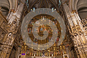 High altar of the gothic Cathedral of Toledo