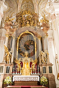 High altar in Saint Peter`s Church Munich