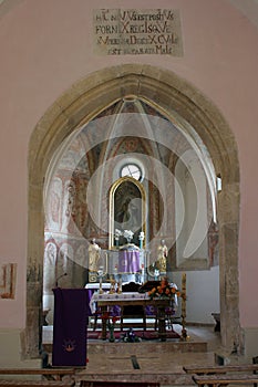 High altar of St Valentine in the church of St. Brice of Tours in Kalnik, Croatia photo