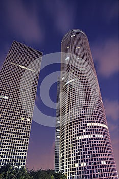 High-altitude buildings in business part Tel-Aviv