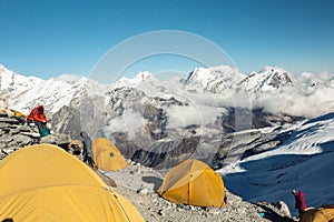 High Altitude Camp of Mountain Expedition