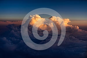 High altitude clouds at sunset over the Atlantic Ocean