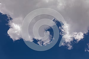 High Altitude Cumulonimbus Clouds with Clear Blue Sky Background