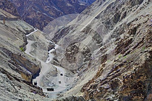 High-altitude curvy road in the Himalayas