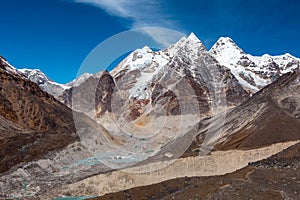 High Altitude Mountain View in Nepal Himalaya