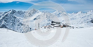 High altitude ski resort in Caucasus mountains.