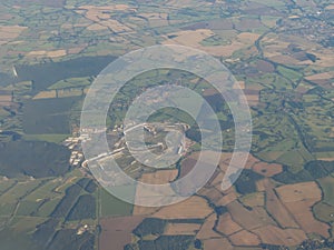 A high altitude view of the Silverstone circuit in Northamptonshire