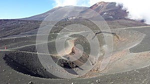 High altitude volcano landscape with gas chambers