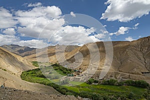 High altutude terrace farming after Fotu la pass , Ladakh,India