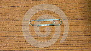 High angel paperclip on the table