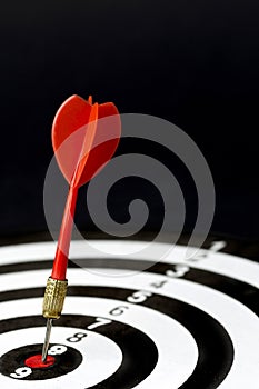 high angle dart bullseye with copy space. High quality photo