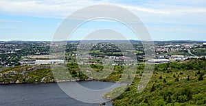 High angle of East end of St John`s Newfoundland