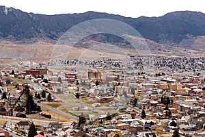 High Angle Overlook Butte Montana Downtown USA United States photo