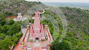 High angle Pagoda in Wat Pa Siri Wattanavisut, Nakhon Sawan Province