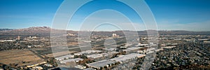 High angle Panoramic view of Reno and Sparks Nevada in early winter photo