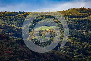 High angle shot of the beautiful landscape in Istria, Croatia