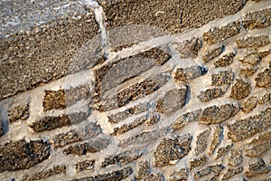 High angle shot of a coquina wall