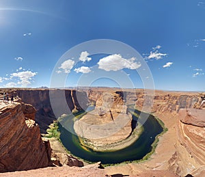 High angle shot of the famous Horseshoe Bend, Arizona, USA