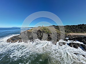 High angle shot of Lighthouse Beach at Port Macquarie, North of Sydney, Australia