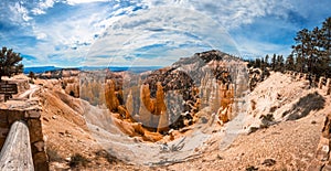 High angle shot of the rocks of the Bryce Canyon National Park in Utah, USA