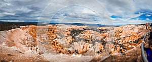 High angle shot of the rocks of the Bryce Canyon National Park in Utah, USA