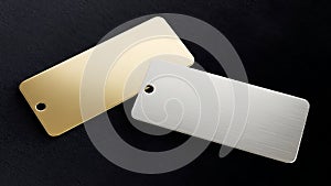 Two Blank Metal Tags: Gold and Silver