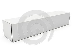 White rectangular mailing box isolated on white background