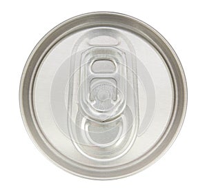 High angle view of aluminum soda can