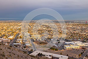 High angle view of the beautiful El Paso city