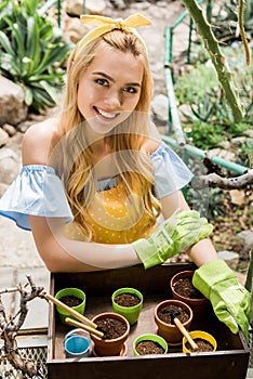 high angle view of beautiful young woman