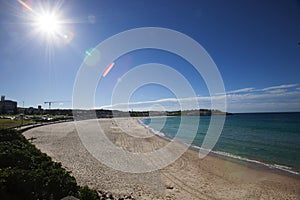 High angle view of Bondi beach on sunny day, Sydney, Australia