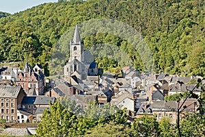 High angle view on Bouvignes-sur-Meuse, Namur, Wallonia, Belgium