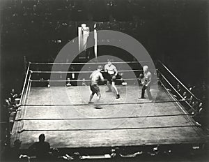 High angle view of boxing match photo