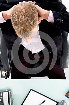 High angle view of businessman