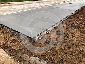 High angle view of concrete floor at construction site