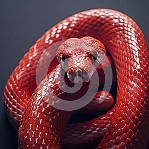 High angle view of corn snake or red rat snake