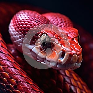 High angle view of corn snake or red rat snake