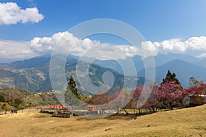 High angle view of country side landscape of Nantou