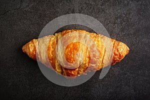 high angle view croissant roll