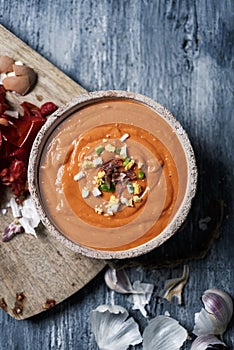 Spanish porra antequerana, a cold tomato soup photo