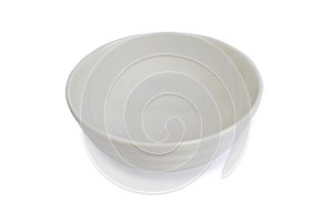 High angle view of an empty bowl isolated on a white background