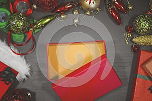 Empty gift box on the table