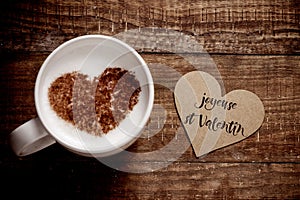 Joyeuse st valentin, happy valentine day in french photo
